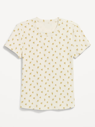 Camiseta Ajustada Manga Corta con Estampado