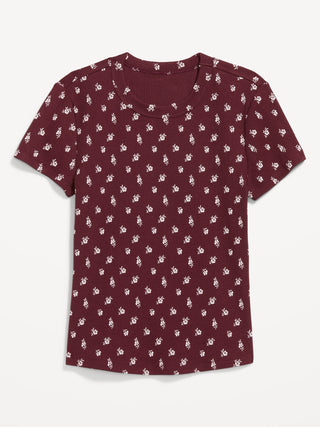 Camiseta Ajustada Manga Corta con Estampado