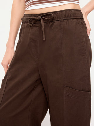 Mid-Rise Barrel-Leg Utility Pants.