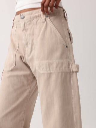 Mid Rise Barrel Utility Ankle Pants.
