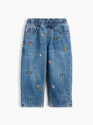 Baby & Toddler Embroidered Pull-On Baggy Jeans.