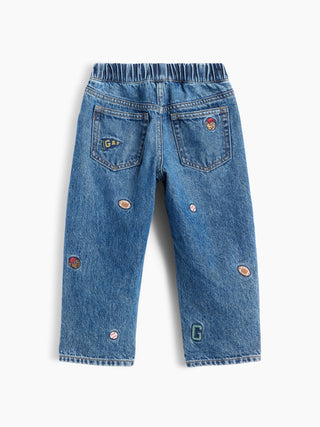 Baby & Toddler Embroidered Pull-On Baggy Jeans.