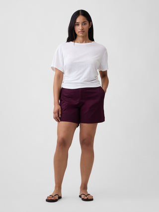 5" Mid Rise Downtown Khaki Shorts.