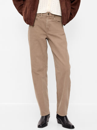 Jeans tipo barril holgados de tiro alto.