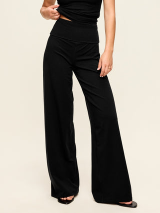 Pantalón Ancho Talle Alto Cintura Pegable
