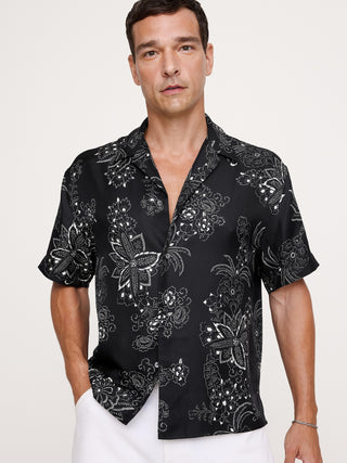 Standard-Fit Silk Resort Shirt.