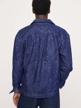 Relaxed-Fit Italian Printed Denim Overshirt.