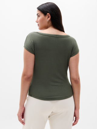 Perfect Rib Boatneck Tee.