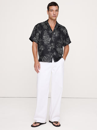 Standard-Fit Silk Resort Shirt.