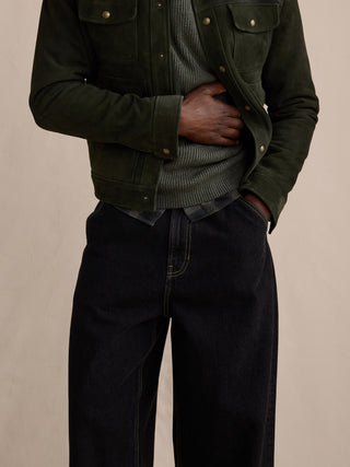 Jeans Holgado Talle Medio con Bolsillos