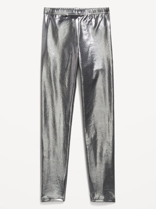 Shiny Foil Print Leggings for Girls.