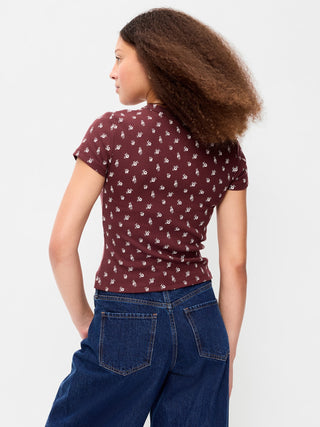 Camiseta Ajustada Manga Corta con Estampado