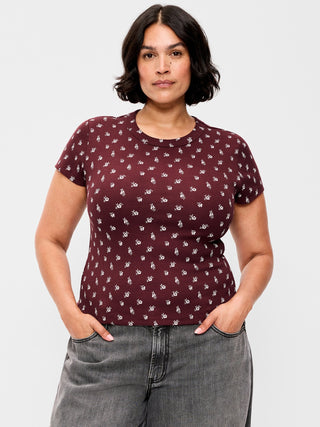 Camiseta Ajustada Manga Corta con Estampado