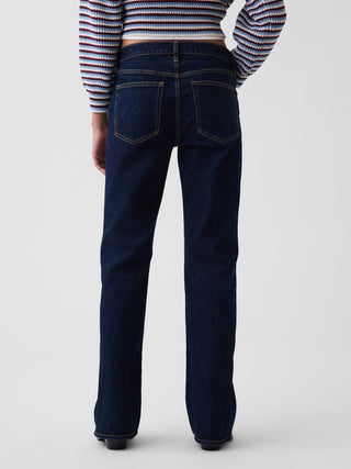 Jeans acampanados de corte relajado y tiro medio.