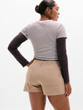 Short Deportivo Talle Alto con Bolsillos