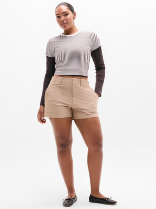 Short Deportivo Talle Alto con Bolsillos