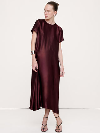 Aurelia Italian Satin Trapeze Dress.