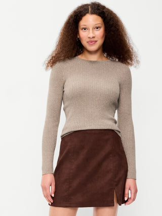 SoSoft Lite Crew-Neck Long-Sleeve Ribbed Top.