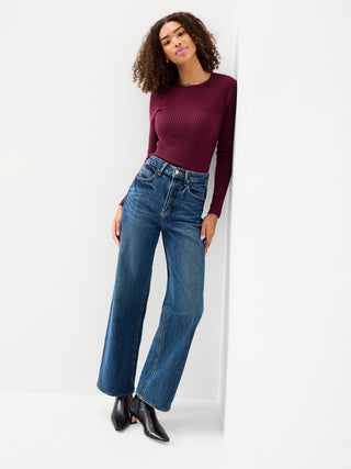 SoSoft Lite Crew-Neck Long-Sleeve Ribbed Top.