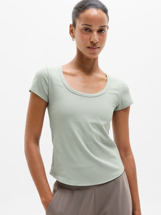 Signature Rib Scoop Tee.