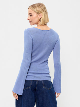 Bell-Sleeve Keyhole Top.