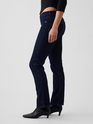 Jeans slim rectos de tiro bajo, estilo años 90.