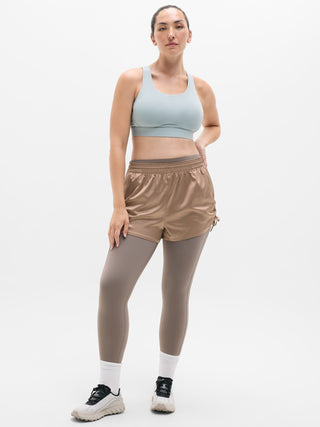 Featherweight Satin Ruched Run Short.