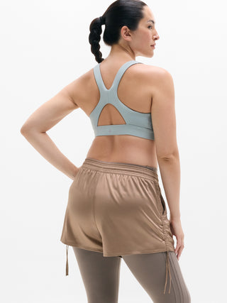 Featherweight Satin Ruched Run Short.