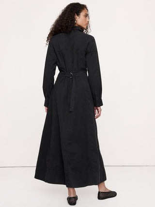 Cotton Twill Paneled Shirt Dress.