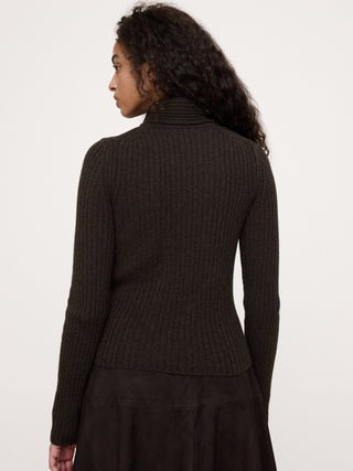 Merino-Cotton Tie-Neck Sweater.