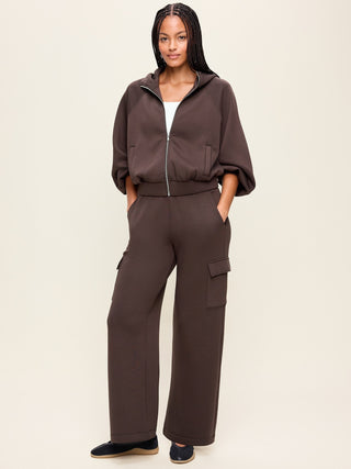 High-Waisted Bounce Fleece Wide-Leg Cargo Sweatpants.