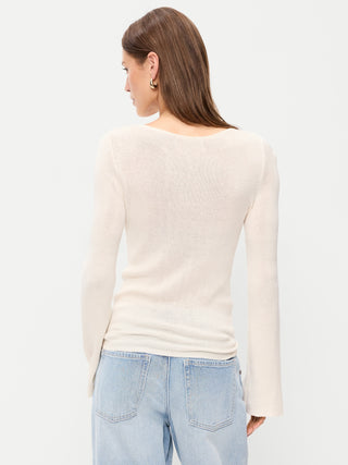 Bell-Sleeve Keyhole Top.