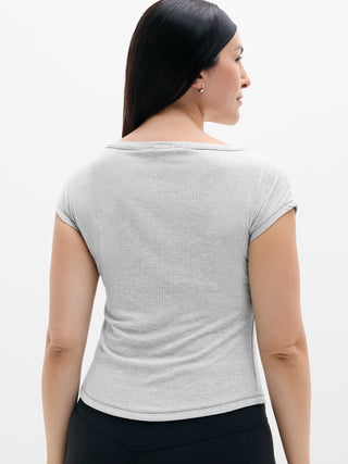 Perfect Rib Boatneck Tee.