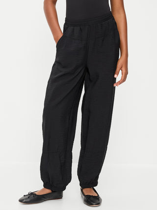 High-Waisted Crinkled Harem Pants for Girls.