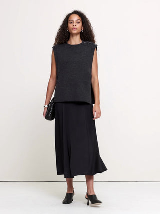 Wool-Cashmere Side-Snap Sweater Vest.