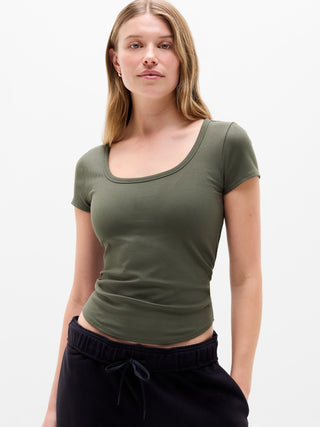 Signature Rib Scoop Tee.
