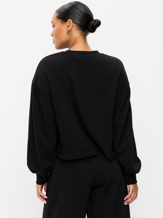 SoComfy Oversized Puff-Sleeve Cropped Sweatshirt.