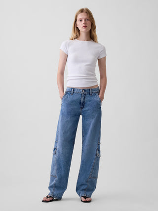 Jeans cargo holgados de tiro bajo, estilo años 90.