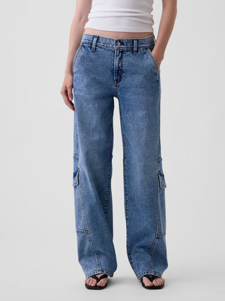 Jeans cargo holgados de tiro bajo, estilo años 90.