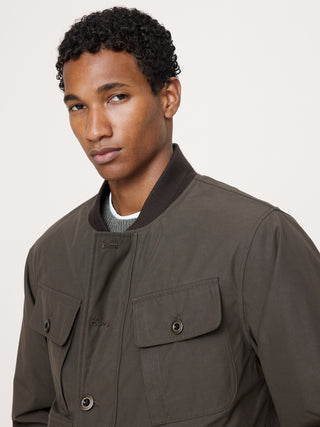 Herringbone Reversible Quilted Bomber Jacket.