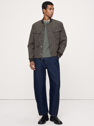 Herringbone Reversible Quilted Bomber Jacket.