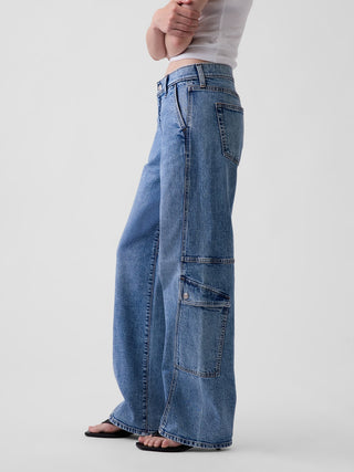 Jeans cargo holgados de tiro bajo, estilo años 90.