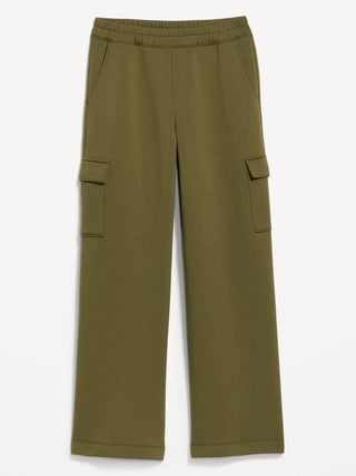 High-Waisted Bounce Fleece Wide-Leg Cargo Sweatpants.
