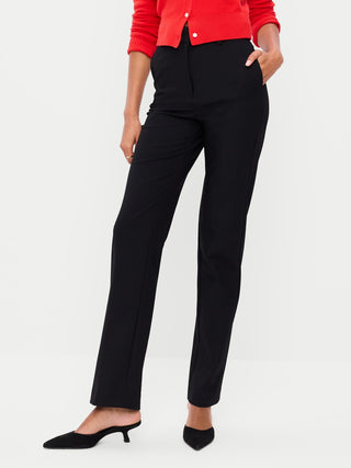 Pantalones de sarga de talle extra alto y pierna recta.