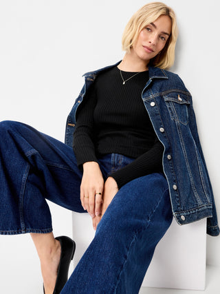 SoSoft Lite Crew-Neck Long-Sleeve Ribbed Top.