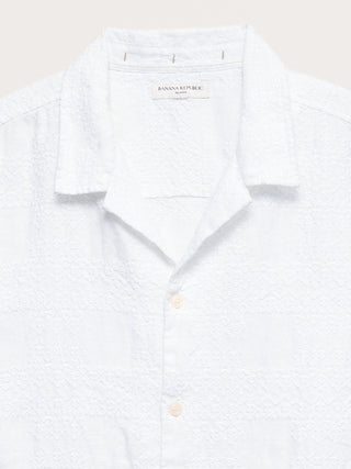 Relaxed-Fit Embroidered Linen Resort Shirt.
