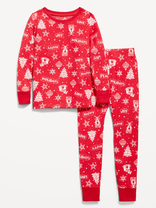 Conjunto de pijama de ajuste ceñido estampado SoftMode para niños pequeños y bebés.