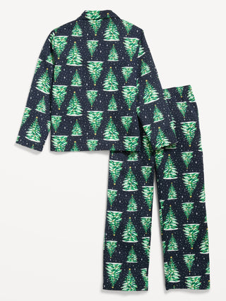 Conjunto de pantalón de pijama unisex de franela estampado para niños.