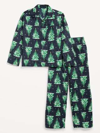 Conjunto de pantalón de pijama unisex de franela estampado para niños.