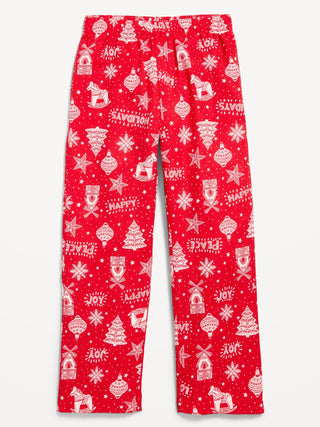 Pantalón de pijama unisex de franela estampado para niños.